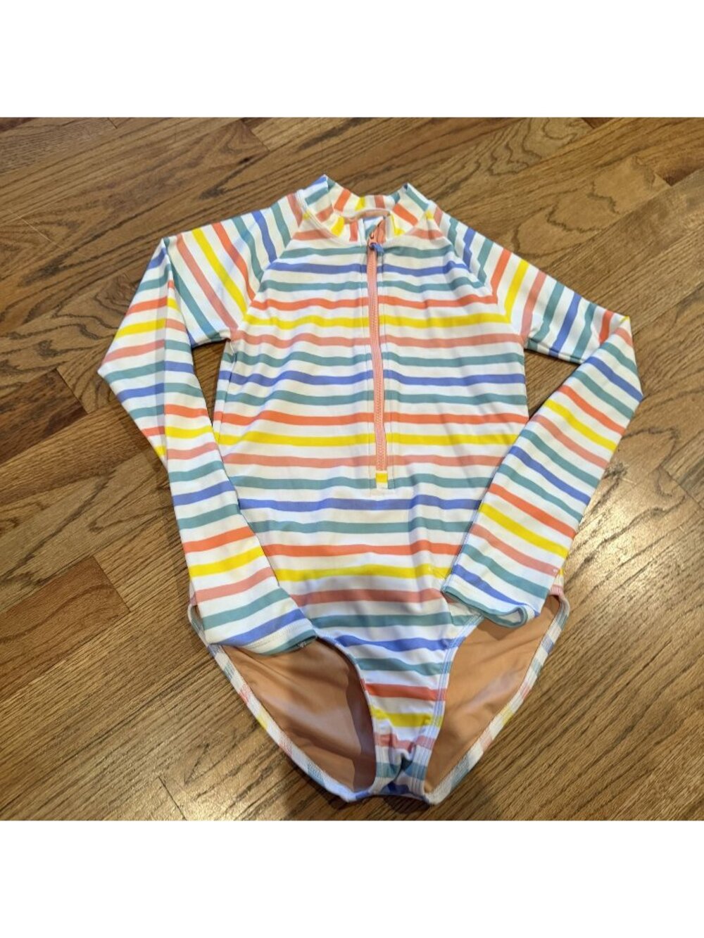 Crewcuts GIrls Striped One Piece Rash Guard NWOT Size 10